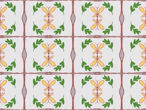 Floral pattern, vintage geometric pattern. Retro style and Aesthetic. 스톡 일러스트