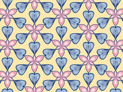 Floral pattern, vintage geometric pattern. Retro style and Aesthetic. Stock Illustration