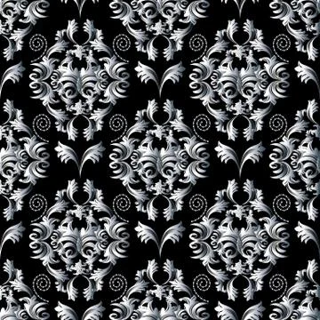 Floral pattern. Wallpaper baroque, damask. Seamless vector background. 스톡 일러스트