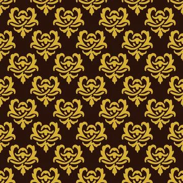 Floral pattern wallpaper baroque, damask. Stock Illustration