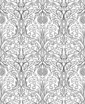 Floral pattern for wallpaper. Stock Illustration