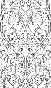 Floral pattern for wallpaper. Stock Illustration