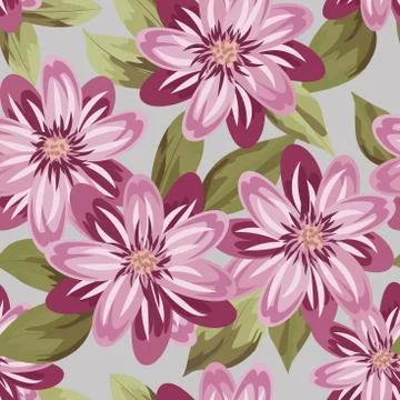 Floral Pattern. Wedding Print, Retro Flowers Background, Rustic Design. Flora イラスト素材