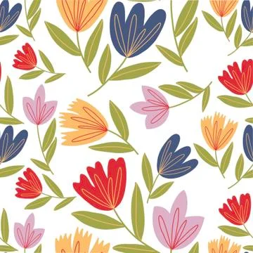 Floral pattern on a white background Stock Illustration