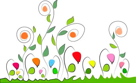 Floral pattern on a white background. Stock Illustration