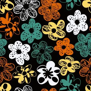 Floral pattern on white background Stock Illustration