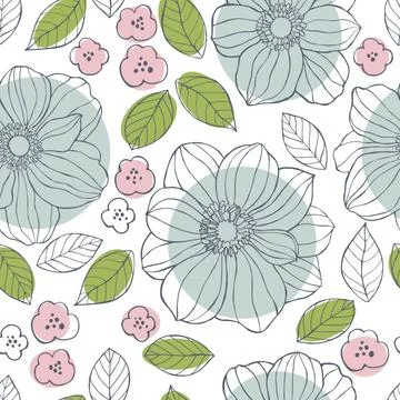 Floral pattern on white background Stock Illustration