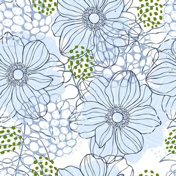 Floral pattern on white background Stock Illustration