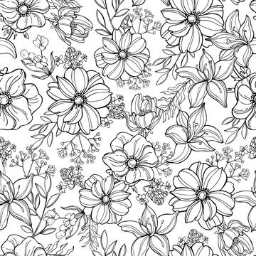Floral pattern on white background Stock Illustration