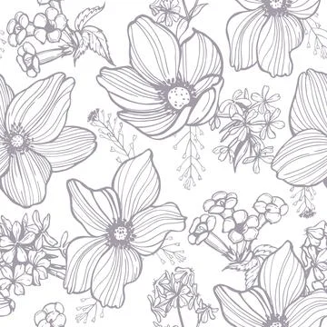 Floral pattern on white background. Stock Illustration