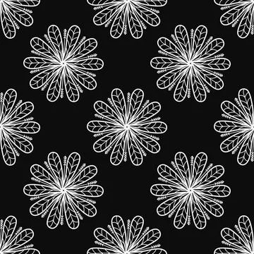 Floral pattern in white for use as a print Stock Illustration