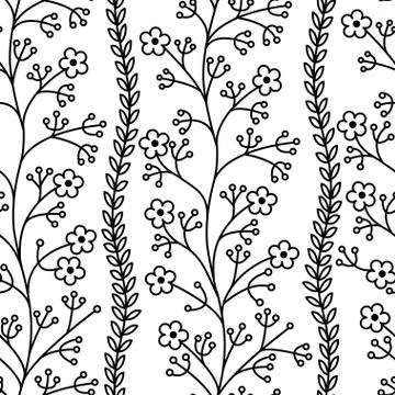 Floral pattern. Wildflowers. Seamless pattern on a white isolated background Illustrazione stock