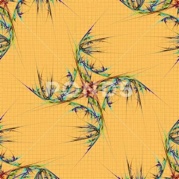 Floral pattern on yellow background Stock Illustration