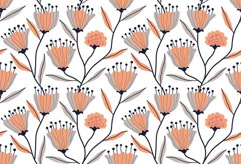 Floral pattern with yellow flowers Stock Illustration
