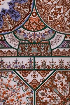 Floral patterned sets, traditional and old fashioned textile prints Stock Illustration