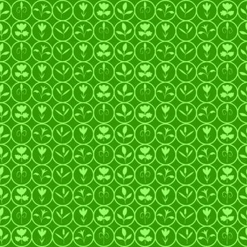 The floral patterns on a green background Stock Illustration