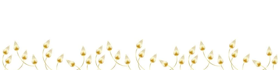 Floral patterns with leaves. Elegant gradient gold flowers and leaf pattern  Illustrazione stock