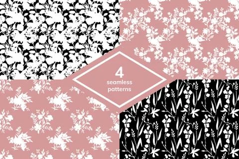 Floral patterns set Stock Illustration