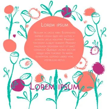 Floral poster card Stock Illustration
