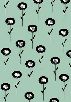 Floral print pattern botanical simple Stock Illustration