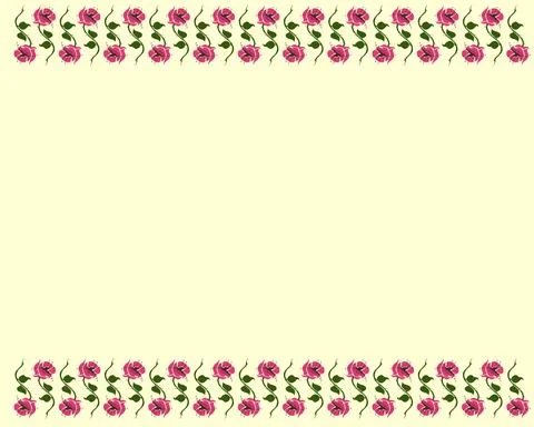 Floral Rectangle border design with petals and leaves isolated Stock Illustration