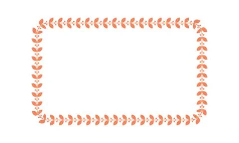 Floral rectangle laurel border. Square Lace style frame. Flat color vector Illustrazione stock