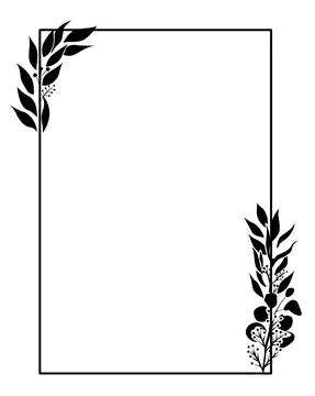 Floral Rectangular Frame or Border design isolated Stock Illustration