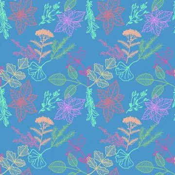 Floral Repeat Pattern In Floral Soft Pastel 스톡 일러스트