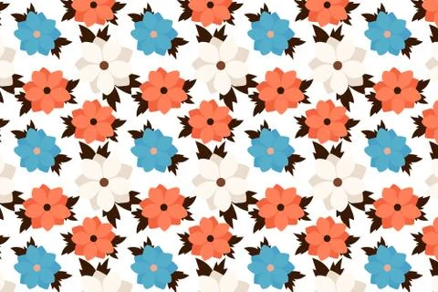 Floral repeating pattern. Summer floral background. Stock Illustration
