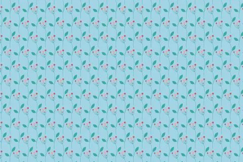 Floral repeating pattern. Summer floral blue background. Stock Illustration