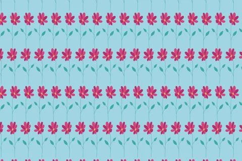 Floral repeating pattern. Summer floral blue background. Stock Illustration