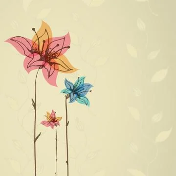 Floral retro background. Stock Illustration