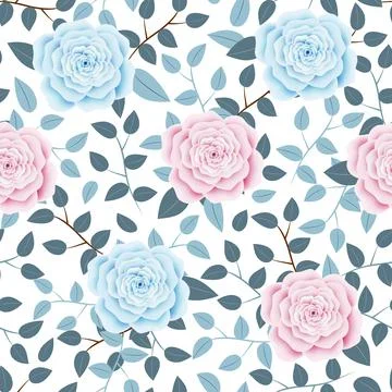 Floral rose seamless pattern. イラスト素材