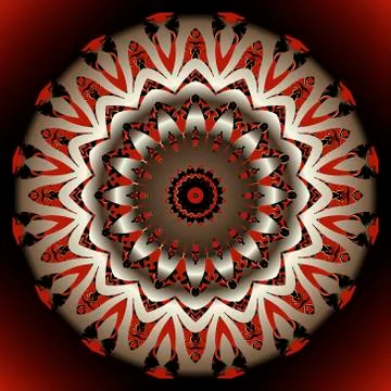 Floral round 3d mandala pattern. Abstract flower. Colorful luxury vector back Illustrazione stock