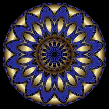 Floral round 3d mandala pattern. Abstract flower. Colorful luxury vector back Illustrazione stock