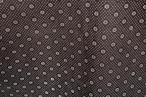 Floral round fabric pattern with dots brown color 스톡 사진