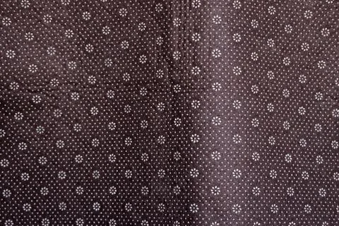 Floral round fabric pattern with dots brown color Stock Photos