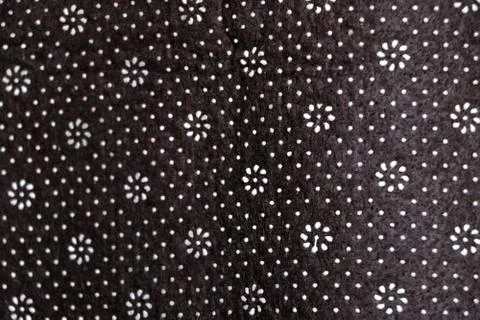 Floral round fabric pattern with dots brown color Stock Photos