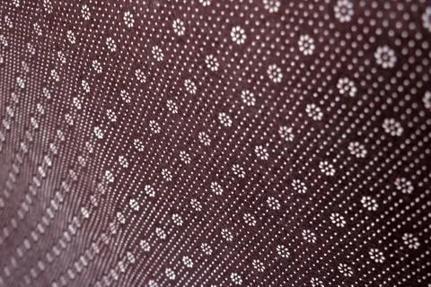 Floral round fabric pattern with dots brown color 스톡 사진