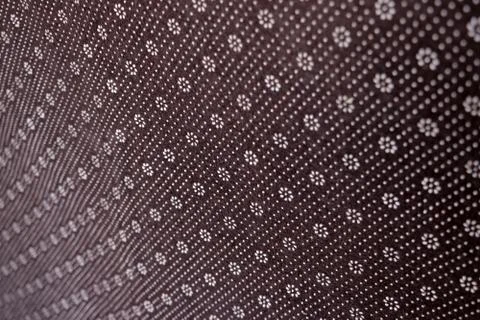 Floral round fabric pattern with dots brown color 스톡 사진