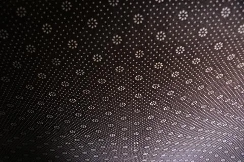 Floral round fabric pattern with dots brown color 스톡 사진