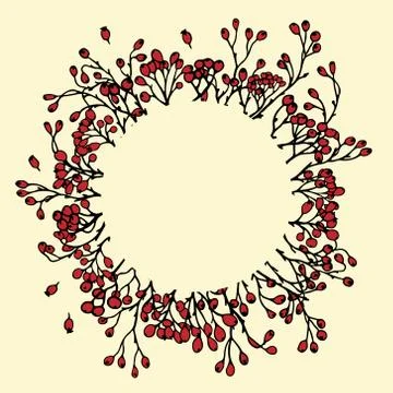 Floral round frame Stock Illustration