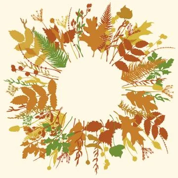 Floral round frame Stock Illustration