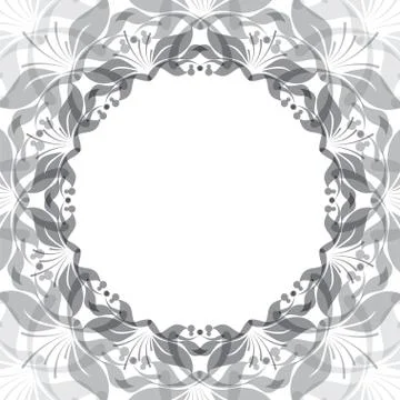 Floral round frame Stock Illustration