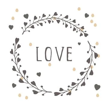 Floral round frame. Stock Illustration