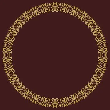 Floral Round Frame Stock Illustration