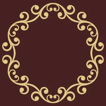 Floral Round Frame Illustrazione stock