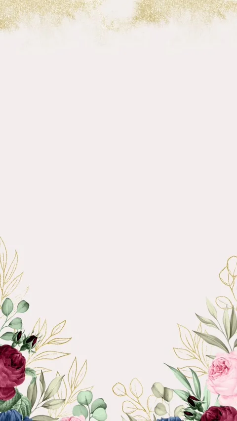 Floral ruby wedding invitation video vertical background blank template Stock Footage 310200519