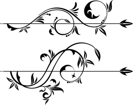 Floral Scroll Element Stock Illustration