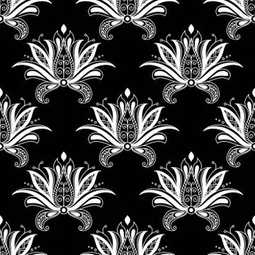 Floral seamless arabesque pattern Stock Illustration